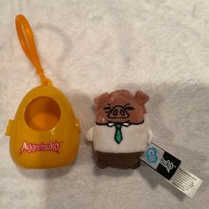 Aggretsuko Cutie Beans Ton Miniature Plush And Clip On Capsule